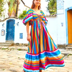 FARM Rio Striped Scarf Maxi Dress, size small, new with tags!